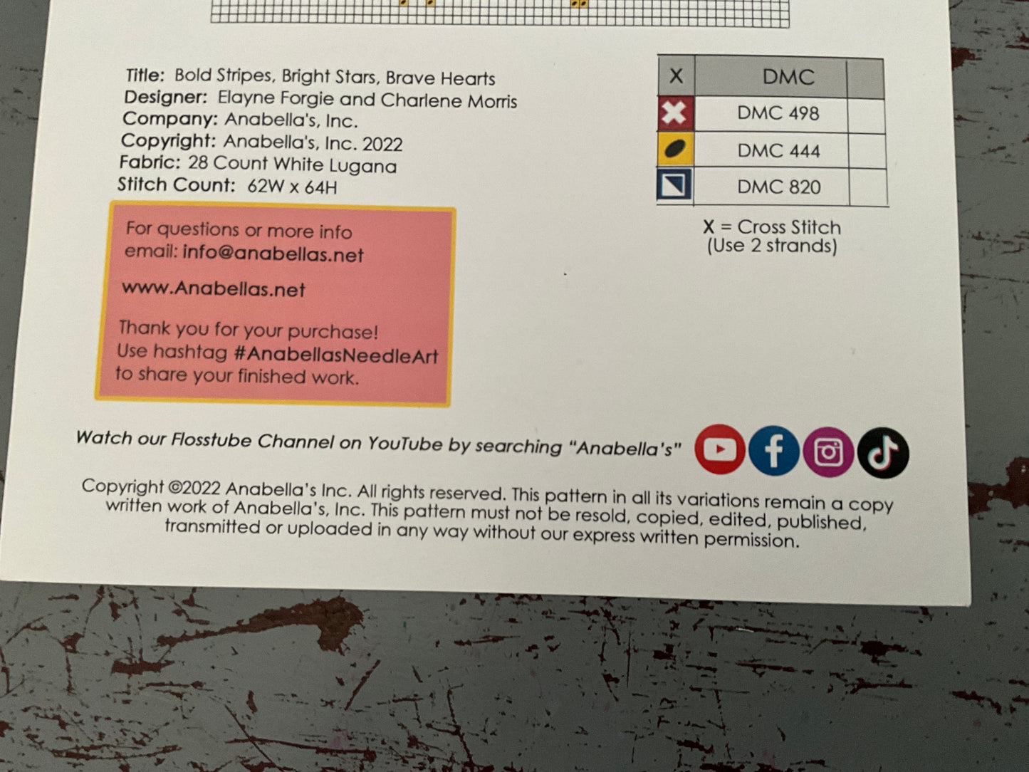 Annabella’s Bold Strips, Bright Stars, Bold, Bright, Brave Quick Stitch cross stitch chart