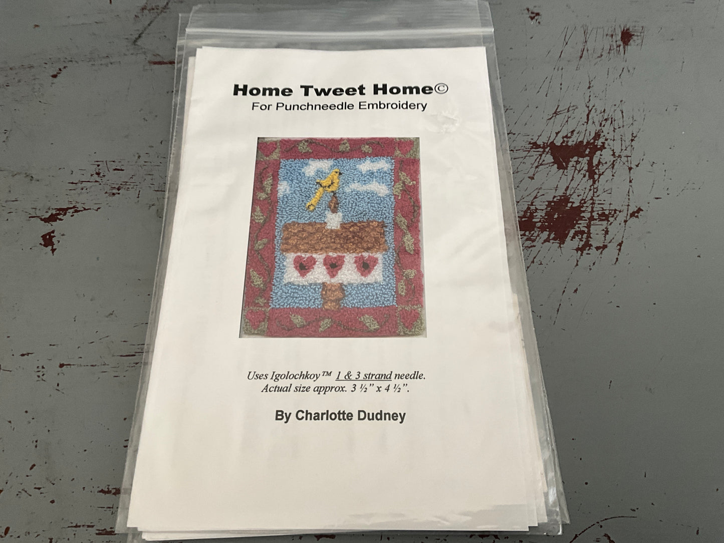 Charlotte Dudley choice punch needle embroidery with printed fabric