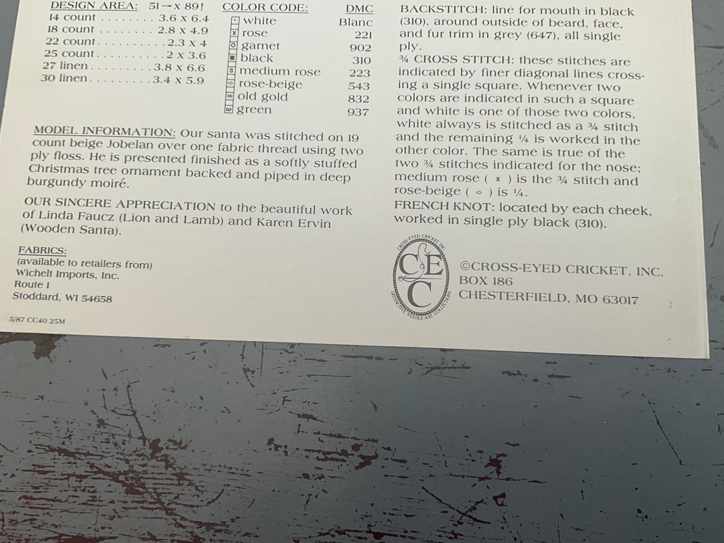 The Cricket Collection The Lion and the Lamb No. 40 counted cross stitch chart