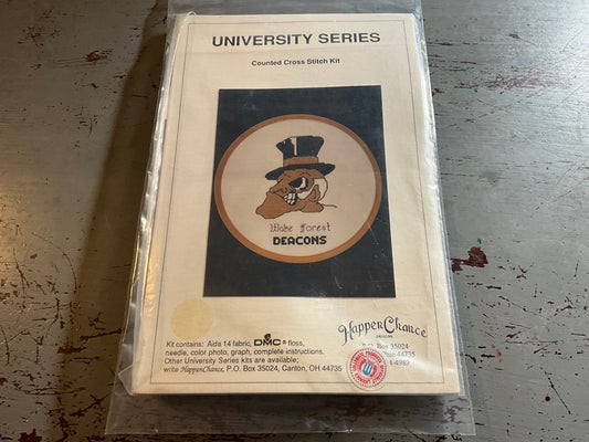 Happen Chance University Series Wake Forest Deacons cross stitch kit
