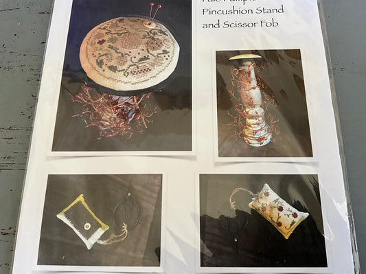 Shakespeare’s Peddler Pale Pumpkins and Scissors Pincushion Stand and Scissor Fob 2018 cross stitch Kit