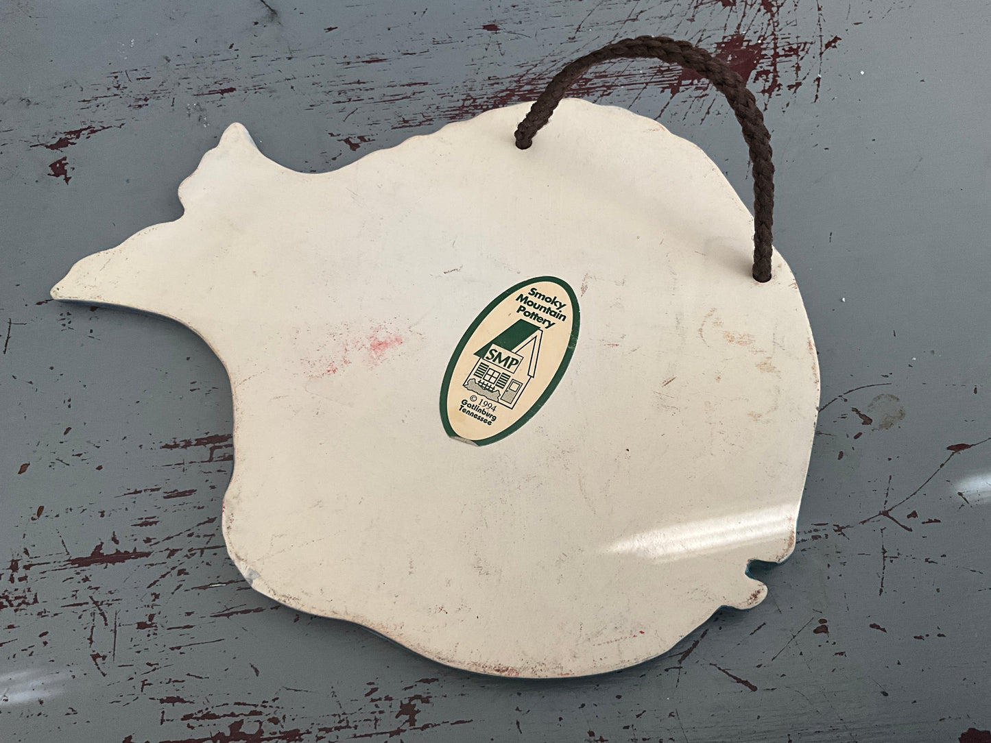 Smoky Mountain Pottery Fish “Early To Bed, Early To Rise, Fish All Day, Make Up Lies.” vintage 1994 porcelain wall hanging