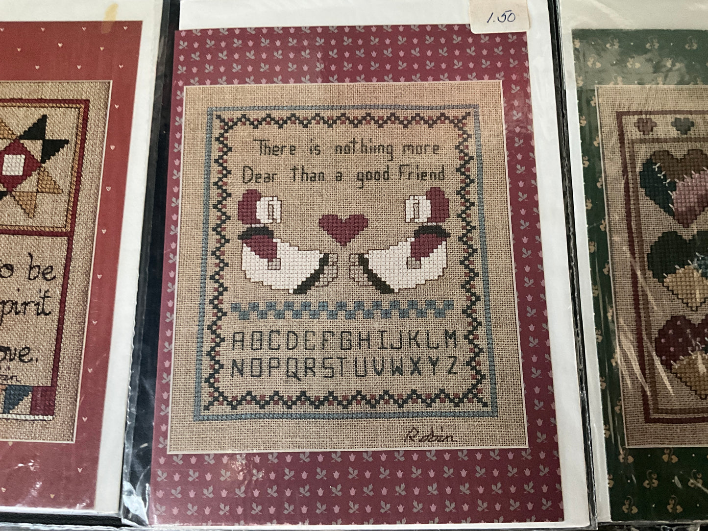 Set of 5 Cross stitch blank cards