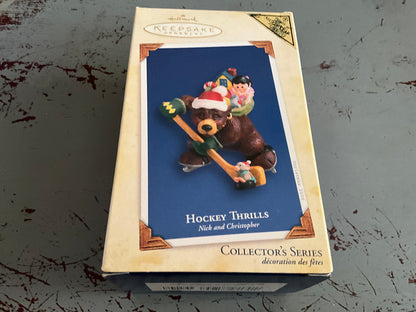 Hallmark Hockey Thrills #2 2005nNick And Christopher Collectors Series Keepsake Ornament QX2152