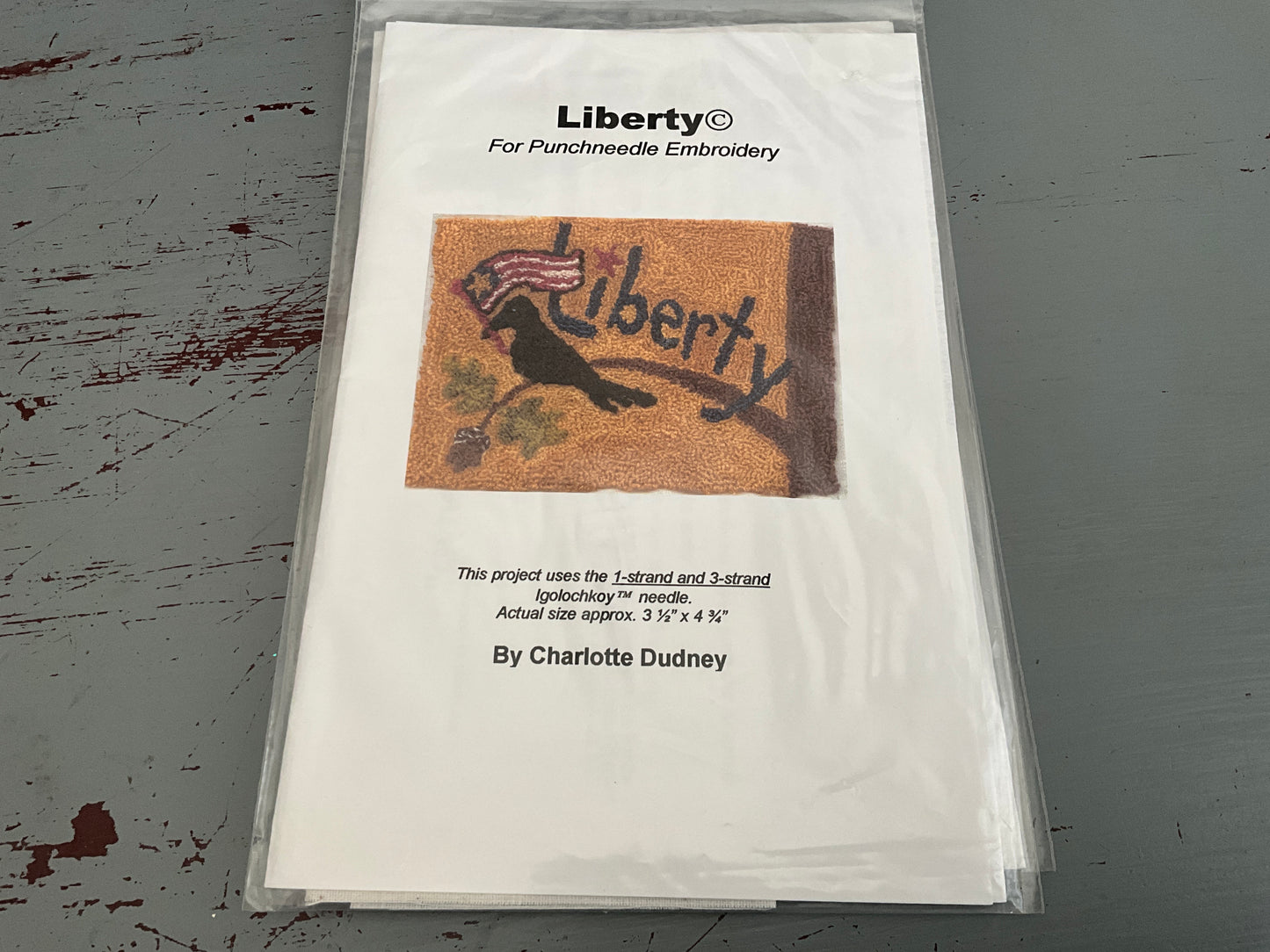 Charlotte Dudley choice punch needle embroidery with printed fabric