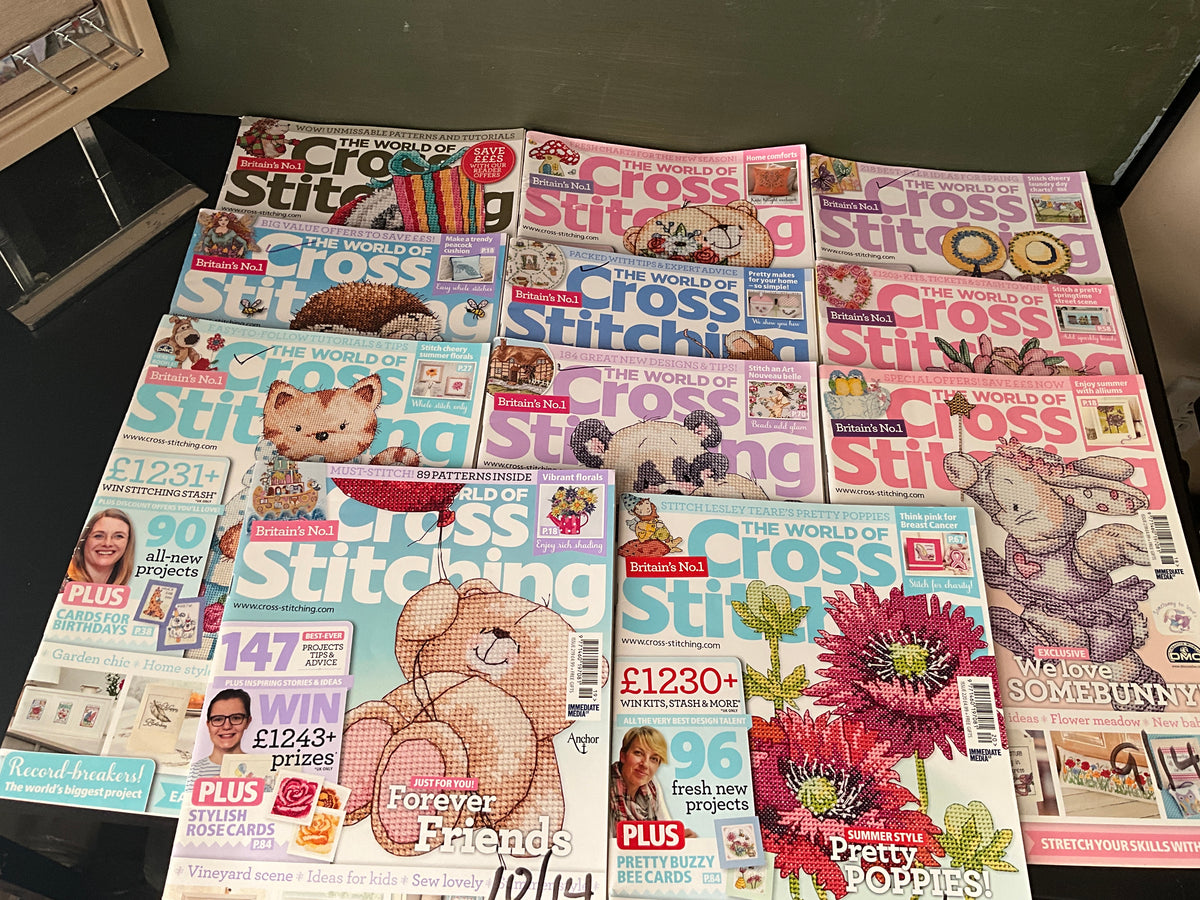 The World of Cross Stitching January-November 2014 magazines lot of 11 issues Britain’s No. 1