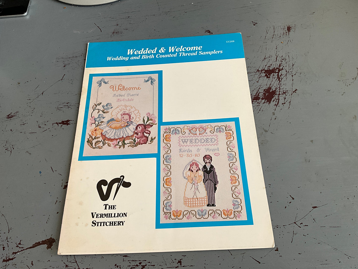 The Vermillion Stitchery Wedded & Welcome Wedding and Birth Counted Thread Samplers