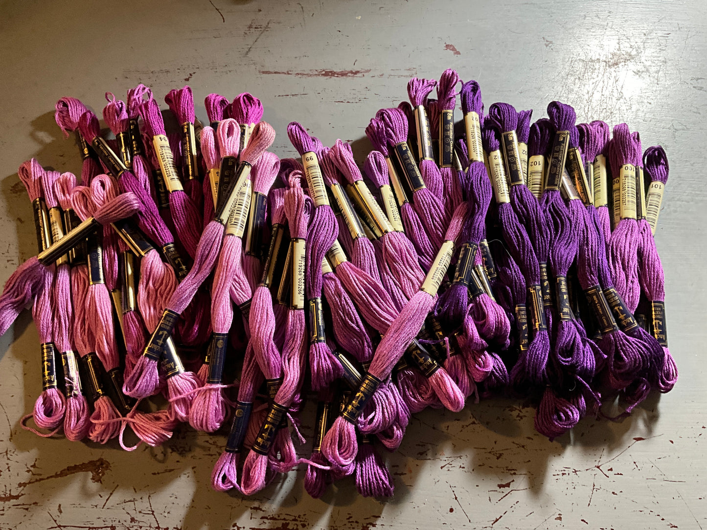 Anchor Thread Purple bargain lot of 79 skeins see pictures and description