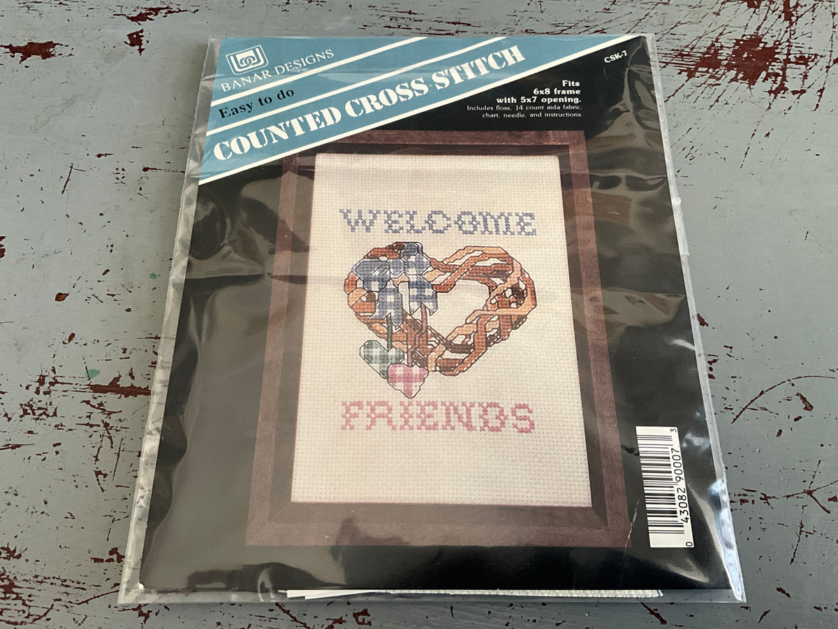 Banar Designs Welcome Friends counted cross stitch kit
