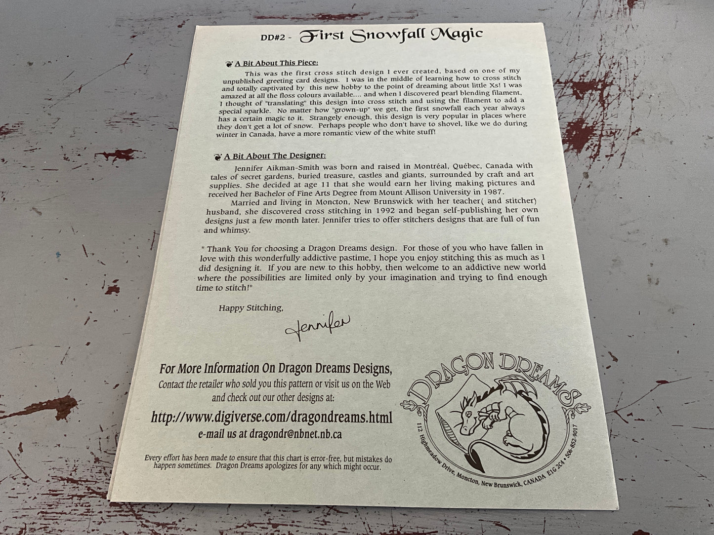 Dragon Dream First Snowfall Magic Counted Cross Stitch Designs by Jennifer L. Aikman-Smith