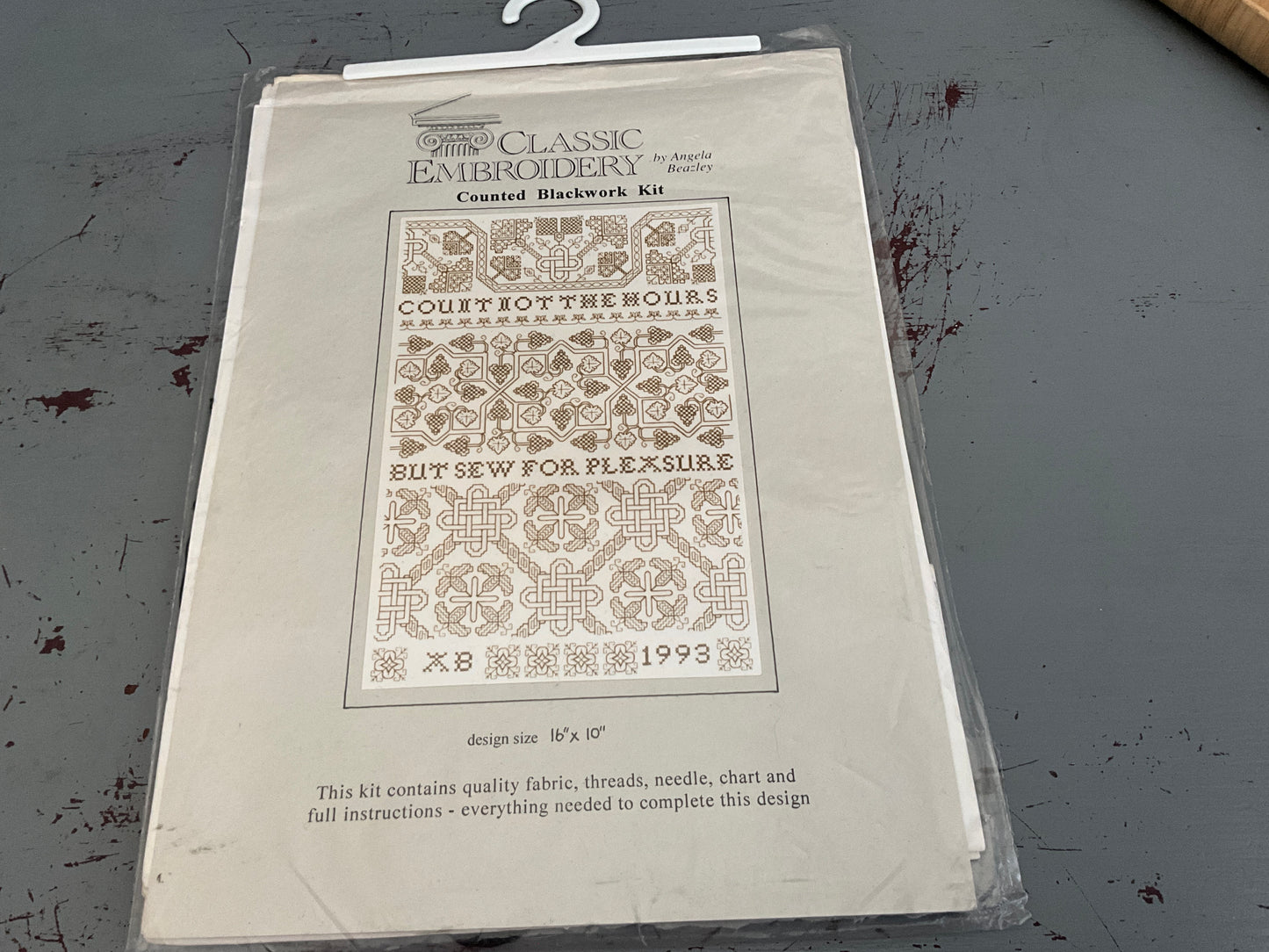 Classic Embroidery by Angela Beasley counted black work kit