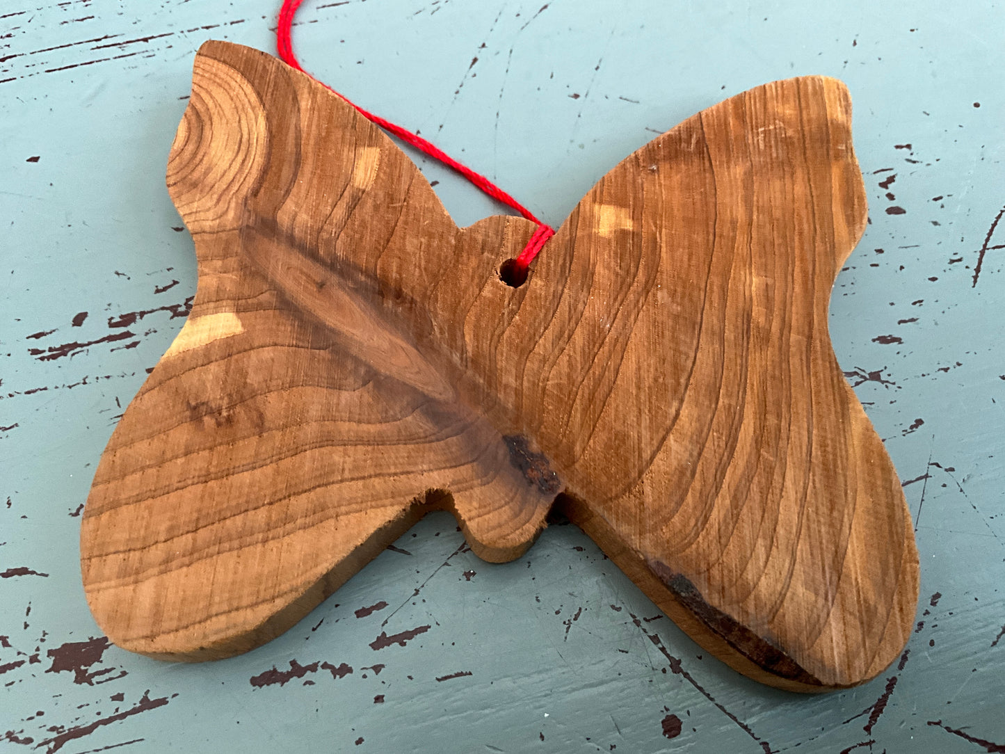 Wonderful wooden butterfly hand cut & stained ornament