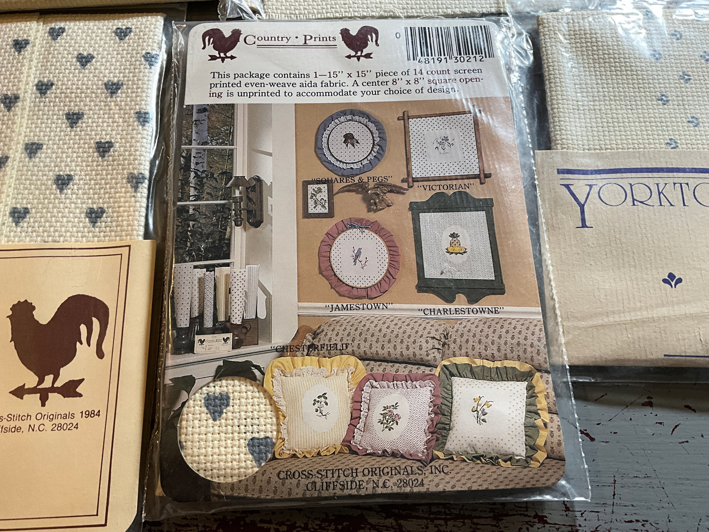 Pretty printed cross stitch fabric choice see pictures and variations