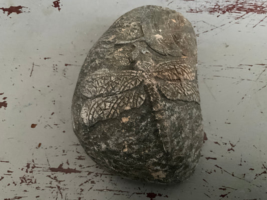 Dragon Fly 4 inch decorative carved garden stone