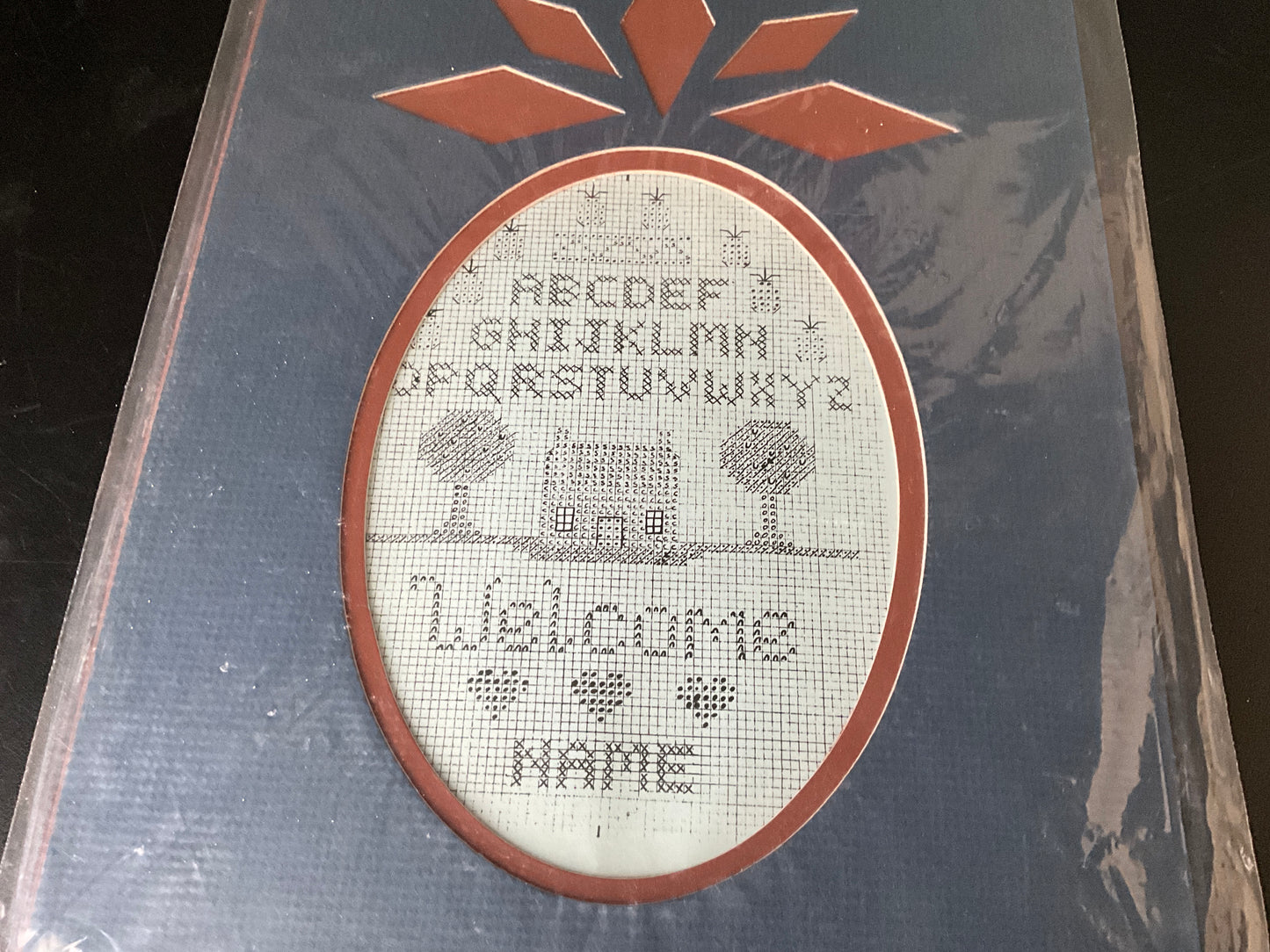 Mats and More… Pineapple shaped mat with cross stitch chart