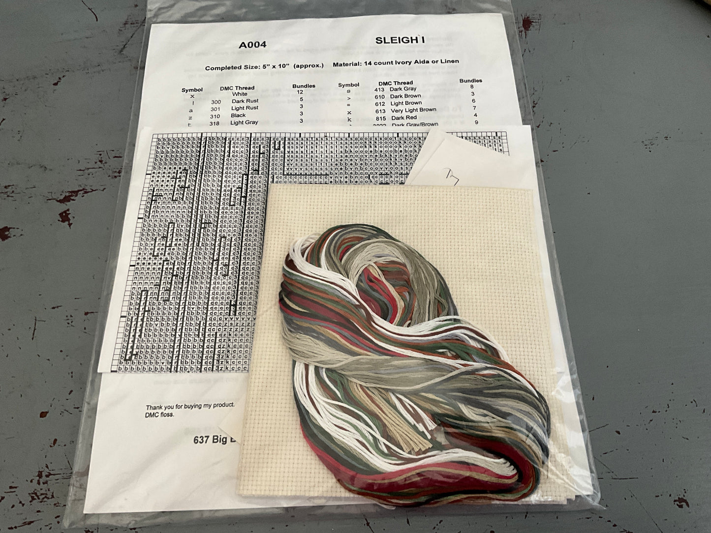 Jeanette Aden Designs Sleigh I counted cross stitch kit