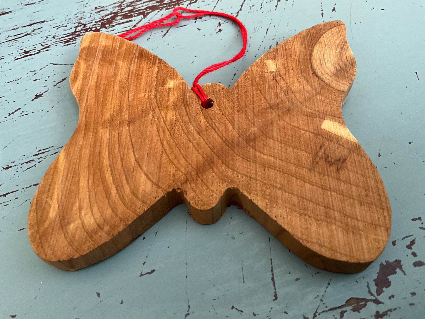 Wonderful wooden butterfly hand cut & stained ornament