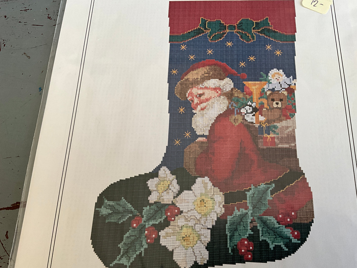 Christmas Rose Stocking by Ellen Maurer-Stroh # EMS023 1997 counted cross stitch chart