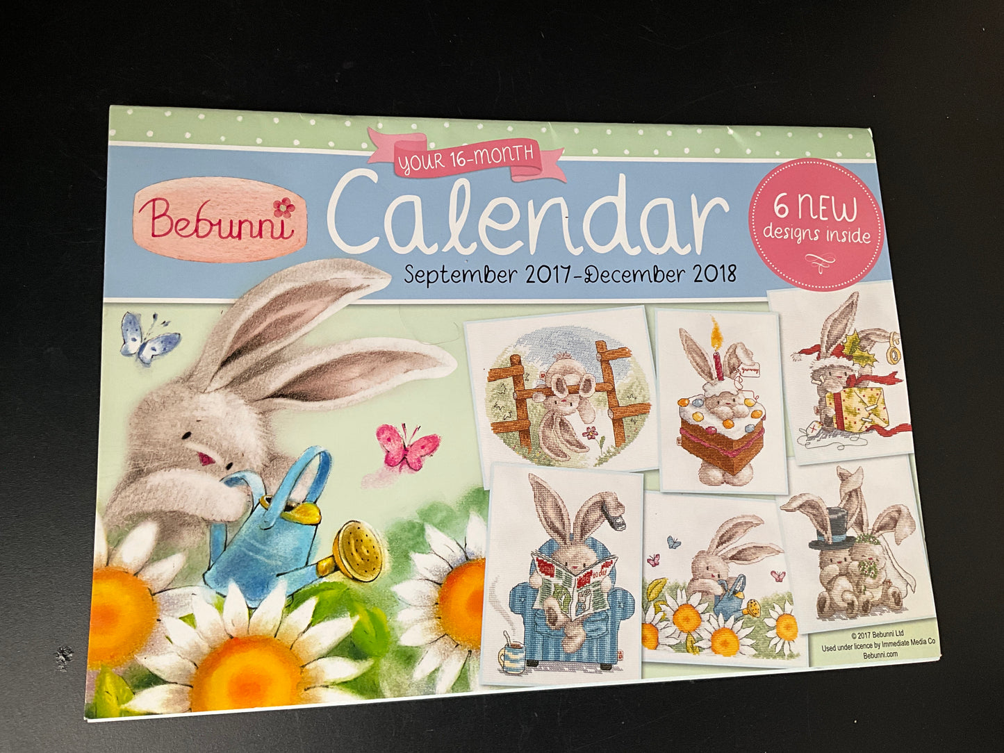 The World of Cross Stitching Bebunni calendar September 2017 - December 2018 6 new designs
