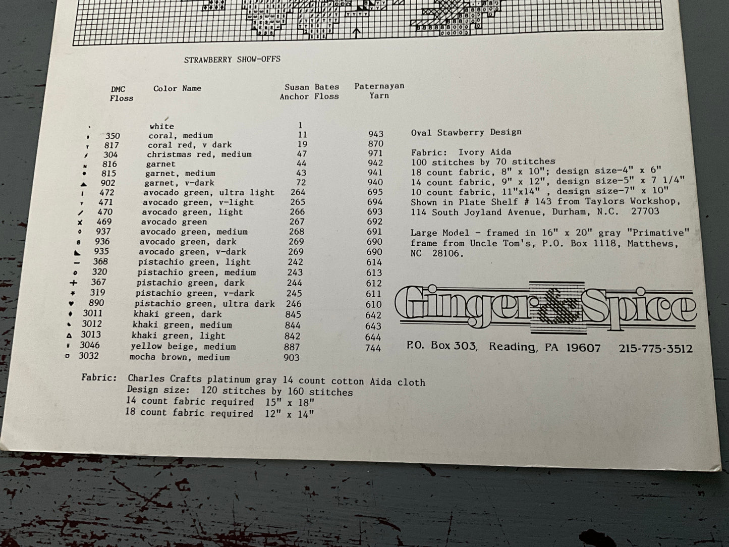 Ginger & Spice choice vintage counted cross stitch charts see pictures and variations