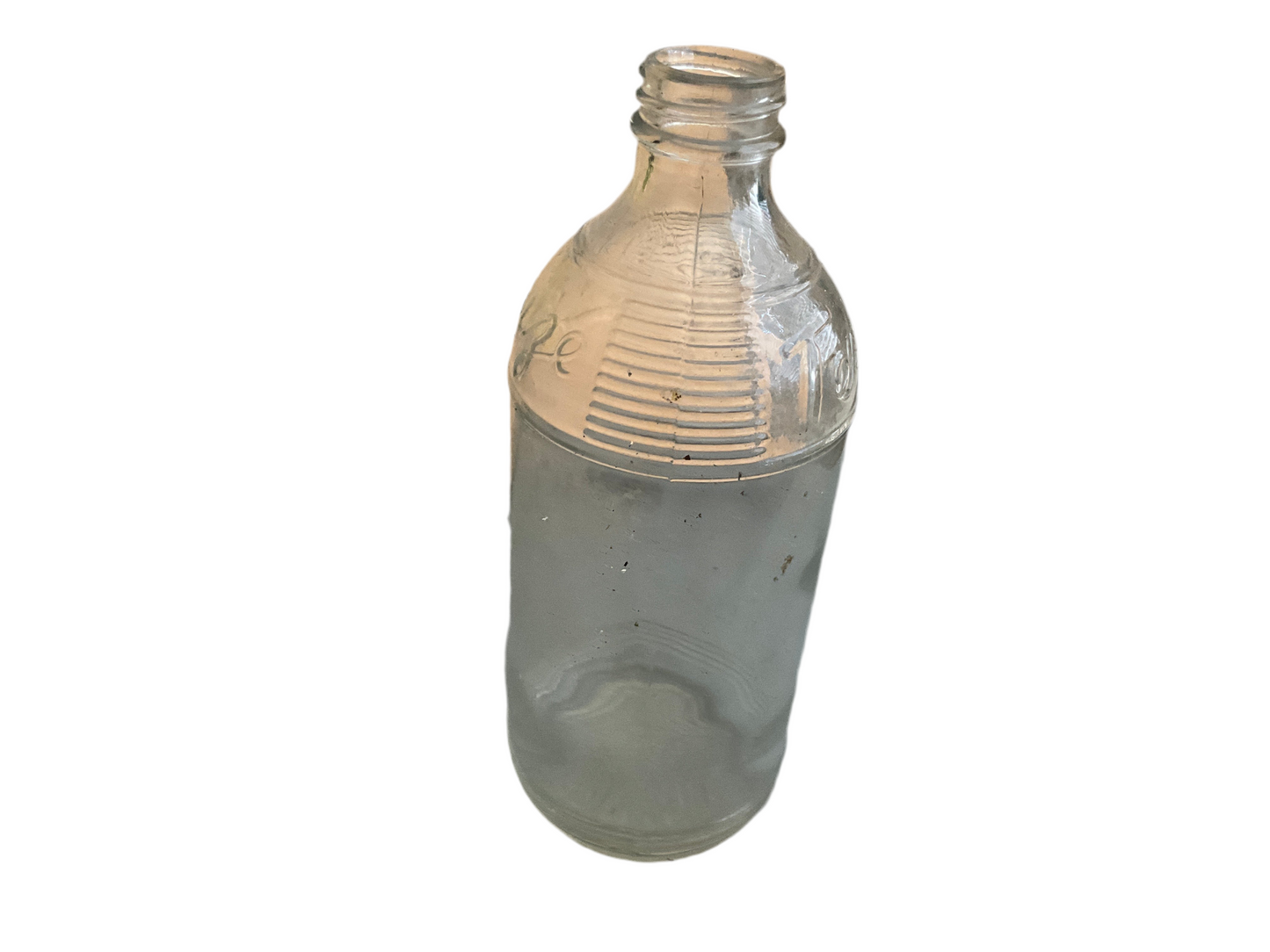 Texize 1940-50s clear glass chemical bottle vintage collectible