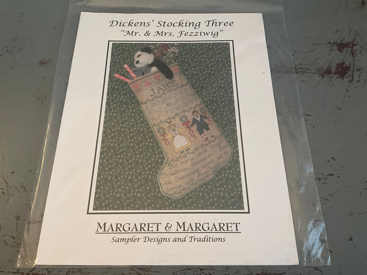 Margaret & Margaret Dickens’ Stocking Three Mr. & Mrs. Fezziwig counted cross stitch chart