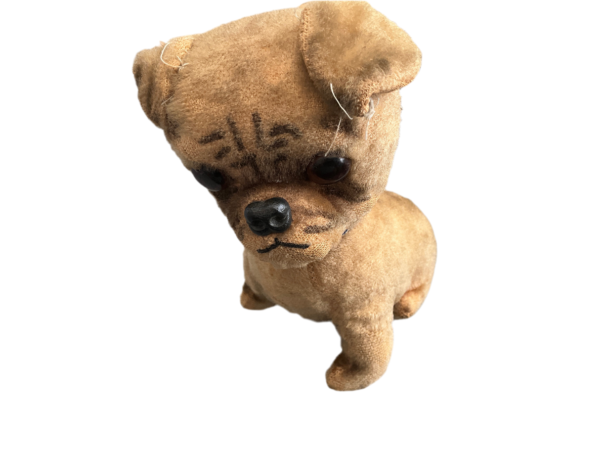 Magnificent mohair puppy plush toy collectible 1920s antique toy!