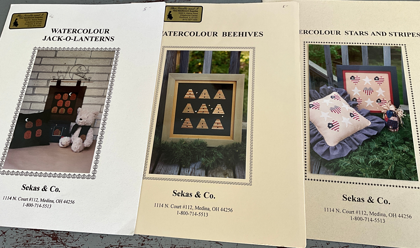 Sekas & Co. Watercolour choice of vintage counted cross stitch charts see pictures and variations*