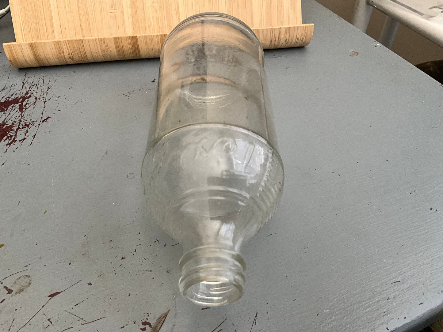 Texize 1940-50s clear glass chemical bottle vintage collectible