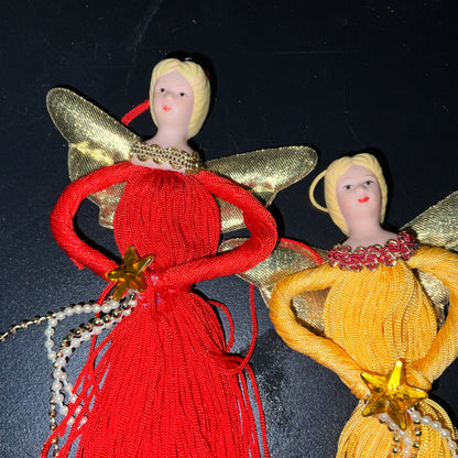 Terrific tassel Angels collection of 3 ornaments