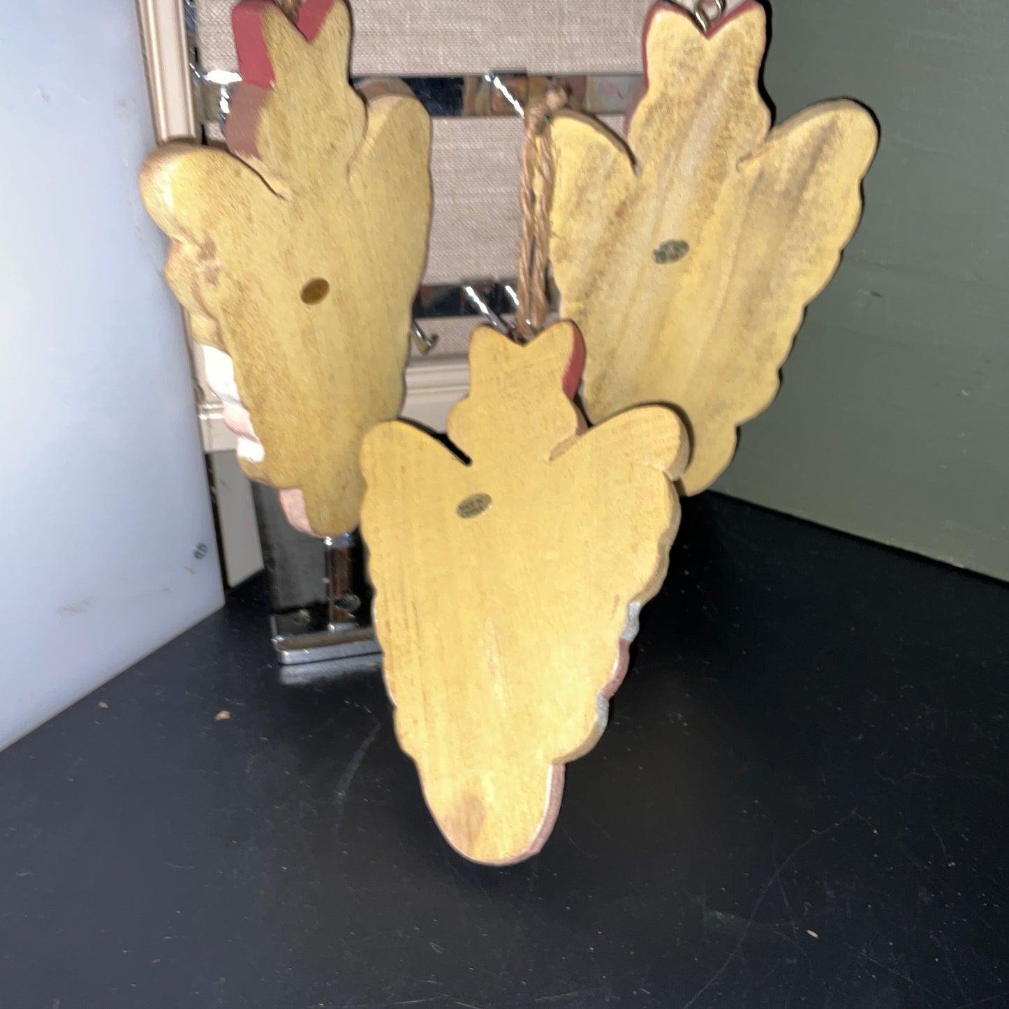 Wonderful wooden cutout Angel collection of 3 ornaments