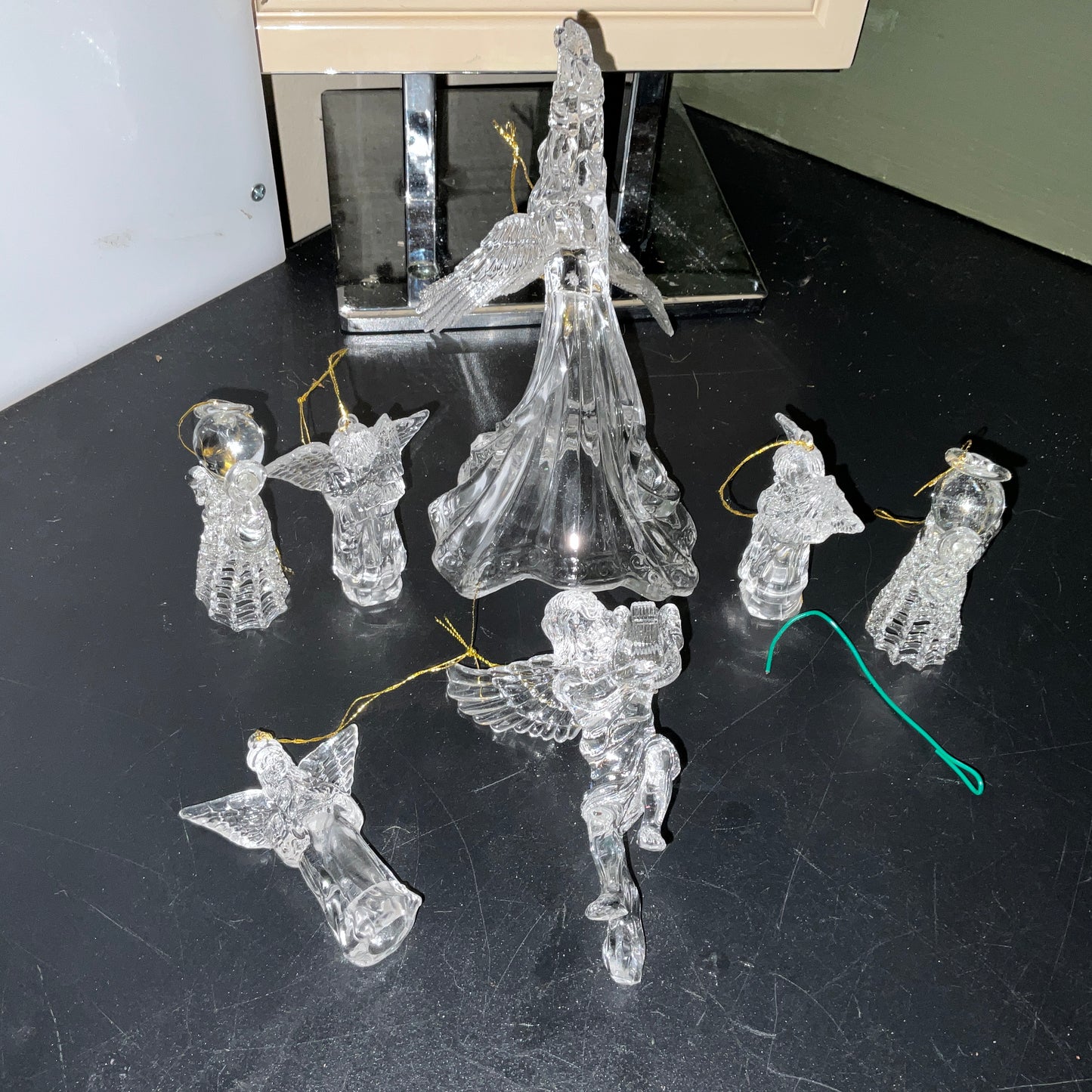 Awesome Angels collection of 7 clear acrylic 3D ornaments