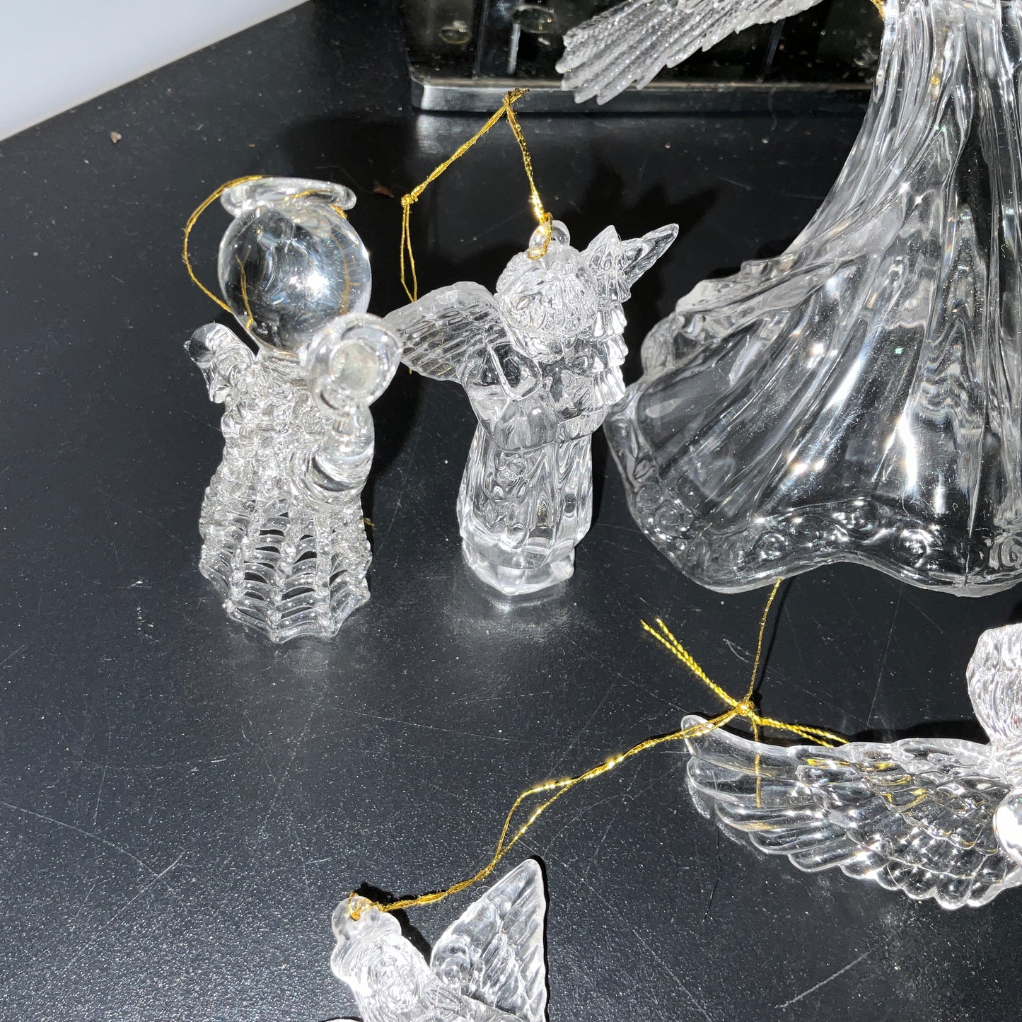 Awesome Angels collection of 7 clear acrylic 3D ornaments