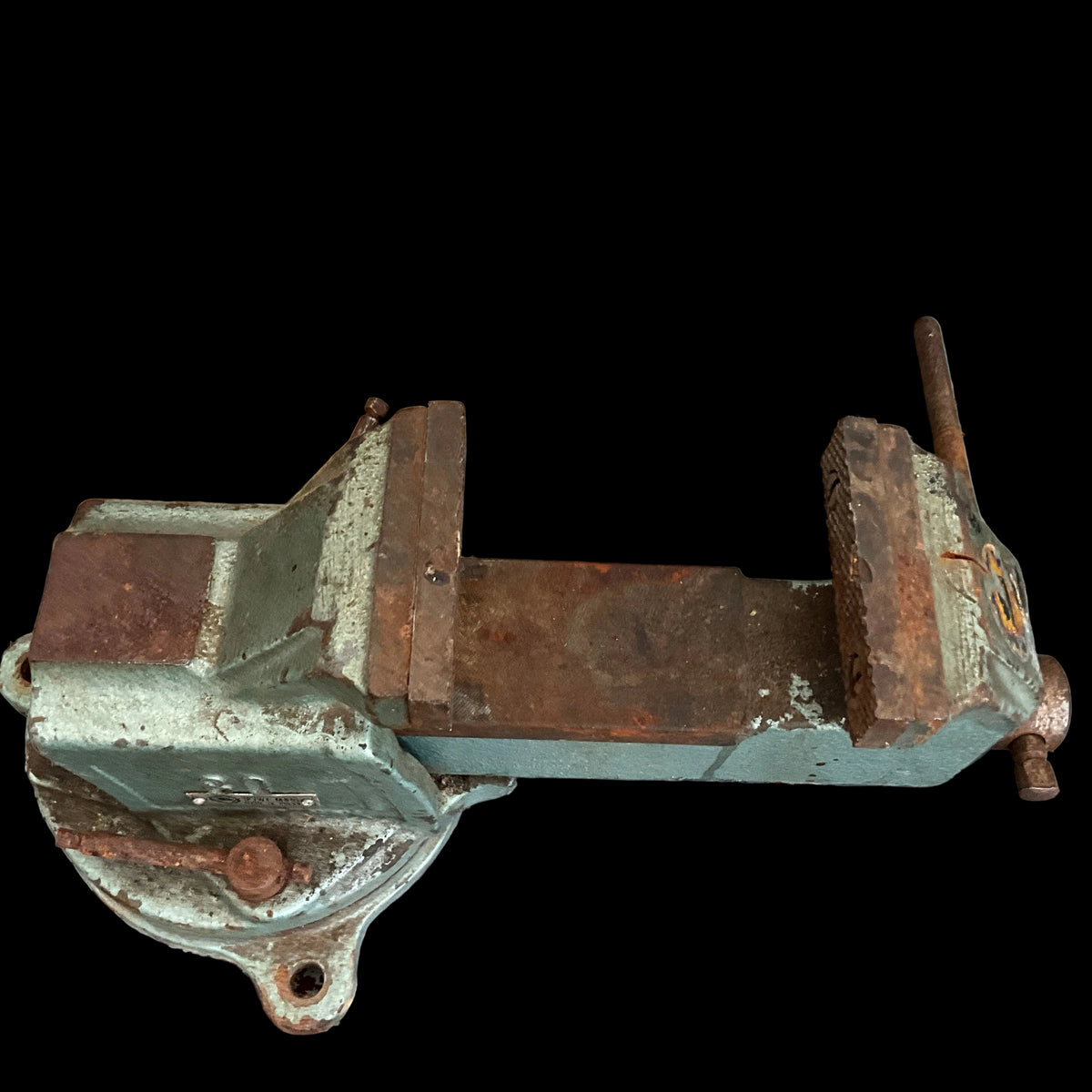 Bison-Biał PJWt-M80 swivel-base machinist vise made in Poland, likely from the late Cold War era (roughly 1970s–1980s