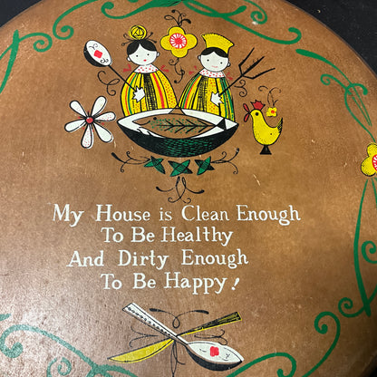 Enesco My House is Clean Enough folk art style hand-painted wall hanging