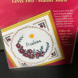 The Victorian Sampler Azalea Level Two Feather Stitch Beyond Cross Stitch Leaning Collection Kit
