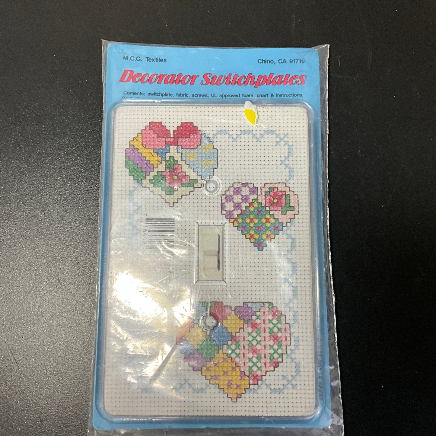 MCG Textiles Decorative Switchplates Country Hearts counted cross stitch kit
