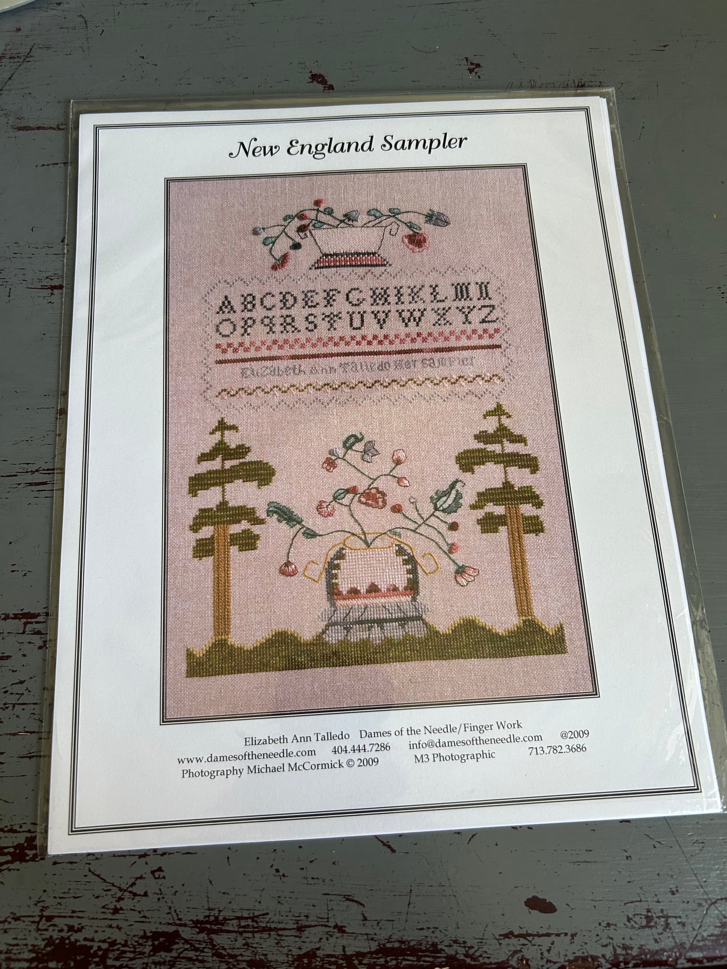 Dames of the needle New England Sampler cross stitch chart