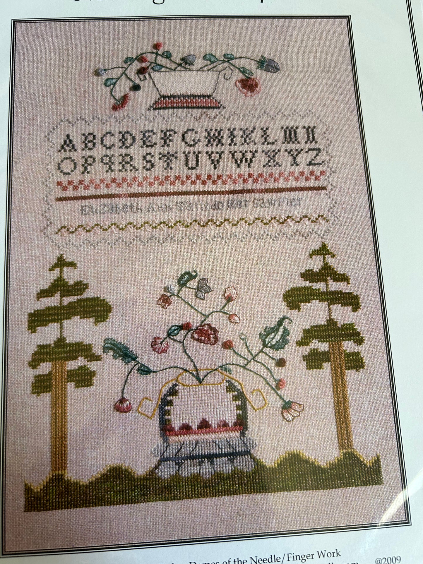 Dames of the needle New England Sampler cross stitch chart