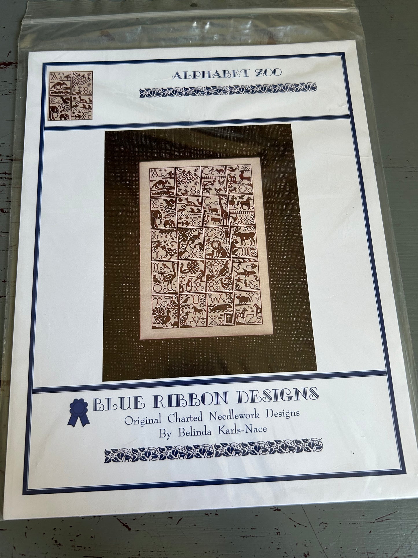 Blue Ribbon Designs Alphabet Zoo cross stitcgh chart