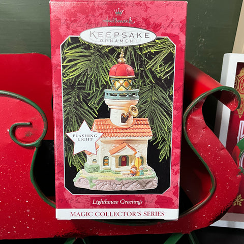 Hallmark choice Lighthouse Greetings Magic Light Keepsake Ornaments see pictures and variations*