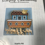 Simply Charming Noah's Ark counted cross stitch kit includes plastic canvas and charms