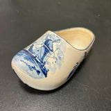 Precious porcelain Dutch Clog Delft Blue handpainted made in Holland souvenir collectible 4.5 inches