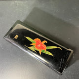 Japanese Lacquerware beautiful floral motif musical mirrored jewelry box vintage keepsake collectible