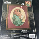 Bucilla Plaid Mother and Child 43199 vintage 2002 counted cross stitch kit