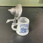 Magnificent mini stein with Zinn lid vintage decorative collectible