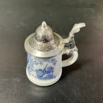 Magnificent mini stein with Zinn lid vintage decorative collectible