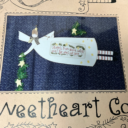 Sweetheart Company Angels vintage 2000 cross stitch chart with star buttons