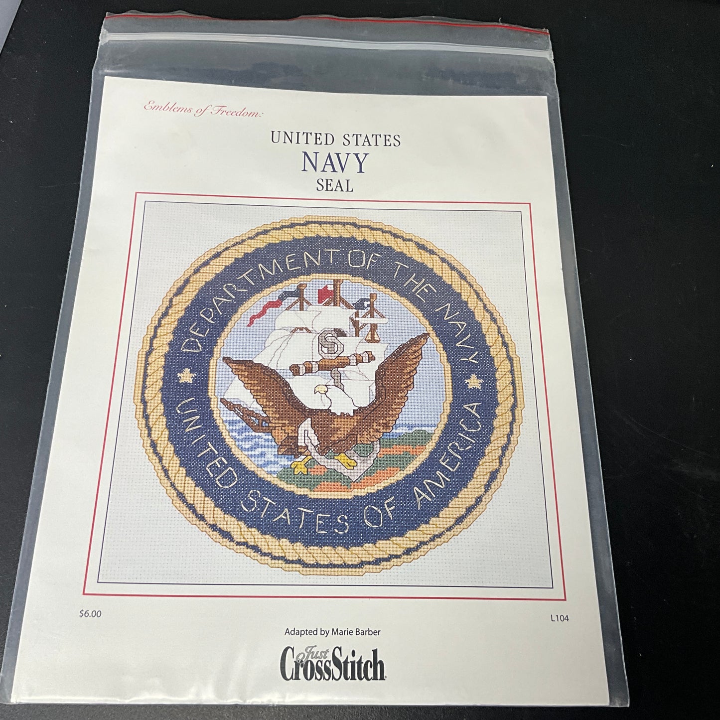 Just Cross Stitch Emblems of Freedom United States Navy Seal cross stitch chart