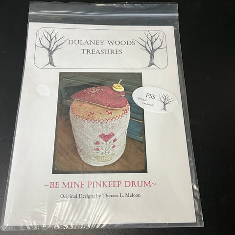 Dulaney Woods Treasures Be Mine Pinkeep Drum by Theresa L. Melon cross stitch chart*